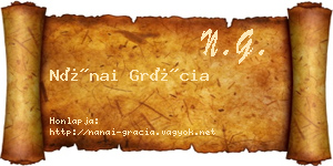 Nánai Grácia névjegykártya